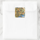 Sonnenblumen F. 376 ~ Van Gogh Quadratischer Aufkleber (Tasche)
