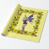 Sonnenblumen Fairy Matte Wrapping Papier Geschenkpapier (Ungerollt)