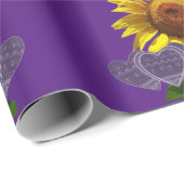 Sonnenblumen Fairy Red Hearts Matte Wrapping Paper Geschenkpapier (Rolleneckpunkt)