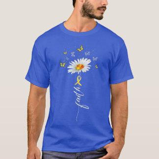 Sonnenblumen Faith Gold Ribbon Kindheit Krebs Awar T-Shirt