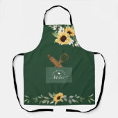 Sonnenblumen-Fake Pocket & Holzlöffel & Whisky Schürze (Vorderseite)