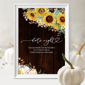 Sonnenblumen Fall Brautparty Datum Nacht Jar Zeich Poster
