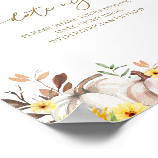 Sonnenblumen Fall Brautparty Datum Nacht Jar Zeich Poster (Ecke)