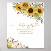 Sonnenblumen Fall Brautparty Datum Nacht Jar Zeich Poster (Vorne)