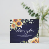 Sonnenblumen Fall Brautparty Datum Nachtkarten (Stehend Vorderseite)