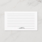 Sonnenblumen Fall Brautparty Datum Nachtkarten Begleitkarte (Rückseite)