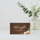 Sonnenblumen Fall Brautparty Datum Nachtkarten Begleitkarte (Stehend Vorderseite)