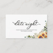 Sonnenblumen Fall Brautparty Datum Nachtkarten Begleitkarte (Vorderseite)