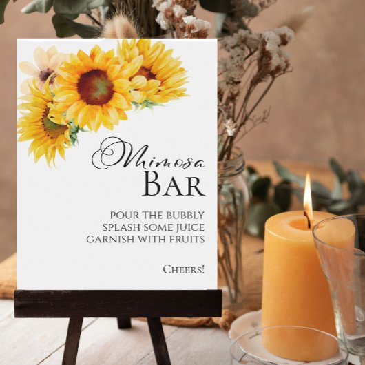 Sonnenblumen Fall Brautparty Mimosa Bar Sign Poster