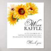 Sonnenblumen Fall Brautparty Raffle Spielzeichen Poster (Vorne)