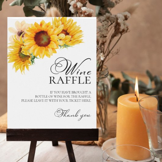 Sonnenblumen Fall Brautparty Raffle Spielzeichen Poster