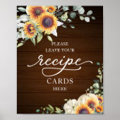 Sonnenblumen Fall Brautparty Rezeptionskarten Zeic Poster (Vorne)