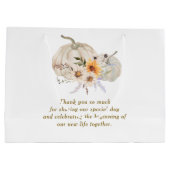 Sonnenblumen Fall in Liebe Gold Foil Gastgeschenk  Große Geschenktüte (Rückseite)