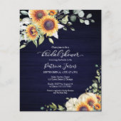 Sonnenblumen fallen Budget Brautdusche Einladung (Vorderseite)