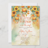 Sonnenblumen fallen ein wenig Pumpkindusche Einladung (Vorderseite)