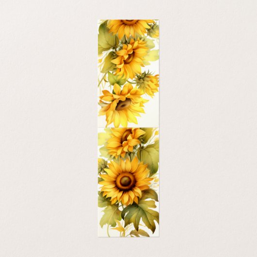 Sonnenblumen Falten von Lesezeichen Bookmarkers Visitenkarten (Außenseite Aufgefaltet)