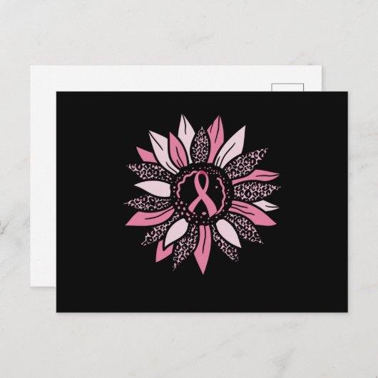 Sonnenblumen Familie Matching Brustkrebs Bewusstse Postkarte (Vorne/Hinten)