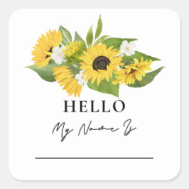 Sonnenblumen Familienspass Tag Platz Name Markieru Quadratischer Aufkleber