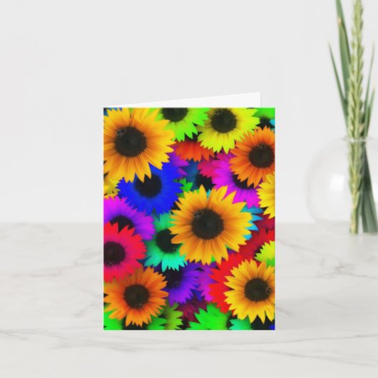SONNENBLUMEN FARBHAFTE BLUME DANK DER KARTE (Vorderseite)