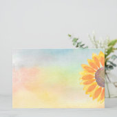 Sonnenblumen farbiges Aquarellpapier (Stehend Vorderseite)