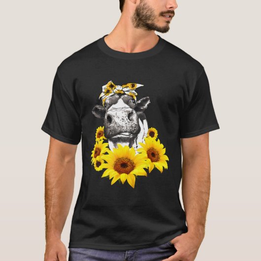 Sonnenblumen-Färse Bauer-Färse Kuh T-Shirt (Vorderseite)