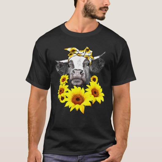 Sonnenblumen-Färse-Bauer-Färse-Kuh T-Shirt (Vorderseite)