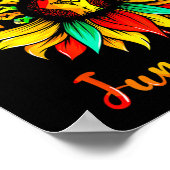 Sonnenblumen-Faust Juneteenth Schwarze Geschichte Poster (Ecke)