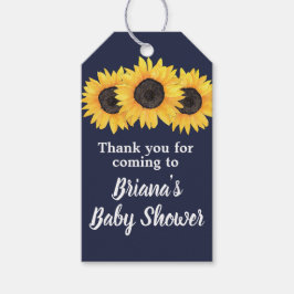 Sonnenblumen Favoriten Geschenkmarken Navy Blue Geschenkanhänger