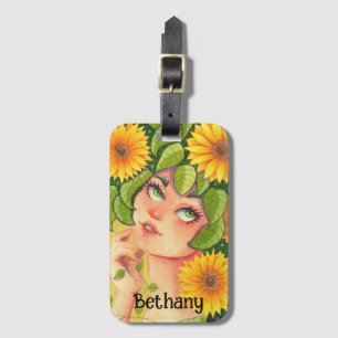 Sonnenblumen-Fee Personalisiert Gepäckanhänger