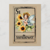 Sonnenblumen Fee Postkarte (Vorderseite)