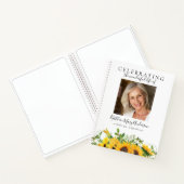 Sonnenblumen-Feier zum Leben Begräbnis des Gästebu Notizblock (Innenseite)