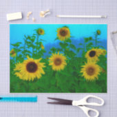 Sonnenblumen Feld Art Blue Sky Gelbe Grüne Gartena Seidenpapier (Handwerk)