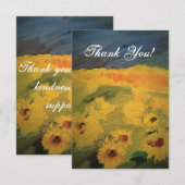 Sonnenblumen Feldkunst, Danke Karte (Vorne/Hinten)