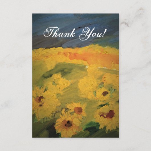 Sonnenblumen Feldkunst, Danke Karte (Vorderseite)
