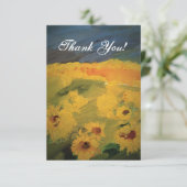 Sonnenblumen Feldkunst, Danke Karte (Stehend Vorderseite)