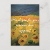 Sonnenblumen Feldkunst, Danke Karte (Rückseite)