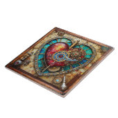 Sonnenblumen Festglass Herz Steampunk Serie Fliese (Seite)