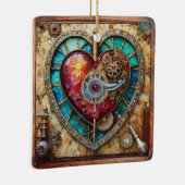 Sonnenblumen Festglass Herz Steampunk Serie Keramikornament (Rechts)