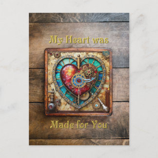 Sonnenblumen Festglass Herz Steampunk Serie Postkarte