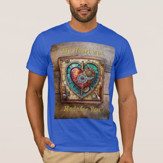 Sonnenblumen Festglass Herz Steampunk Serie T-Shirt (Vorderseite)