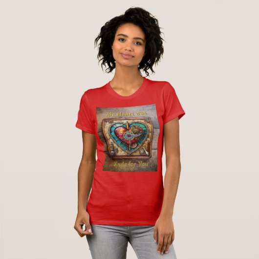 Sonnenblumen Festglass Herz Steampunk Serie T-Shirt (Vorne ganz)