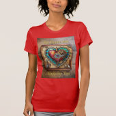 Sonnenblumen Festglass Herz Steampunk Serie T-Shirt (Vorderseite)