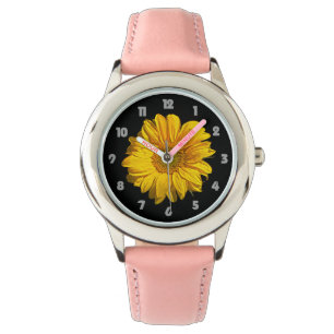 Sonnenblumen Fett Grau Zahlen Kinder beobachten Armbanduhr