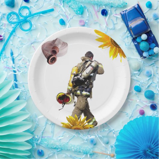 Sonnenblumen Fireman Paper-Teller Pappteller (Party)