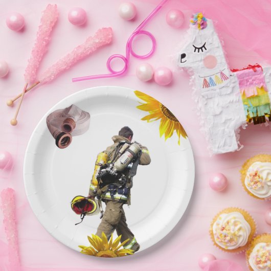 Sonnenblumen Fireman Paper-Teller Pappteller (Party)