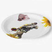 Sonnenblumen Fireman Paper-Teller Pappteller (Schrägansicht)