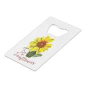 Sonnenblumen-Flaschenöffner Geldbeutel Flaschenöffner (Vorderseite Schrägansicht)