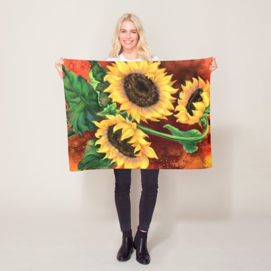 Sonnenblumen Fleece Blanket - Malerei (Beispiel)