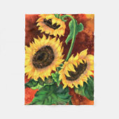 Sonnenblumen Fleece Blanket - Malerei (Vorderseite)
