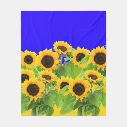 Sonnenblumen Fleece Blanket Ukraine Flaggenfarben (Vorderseite)